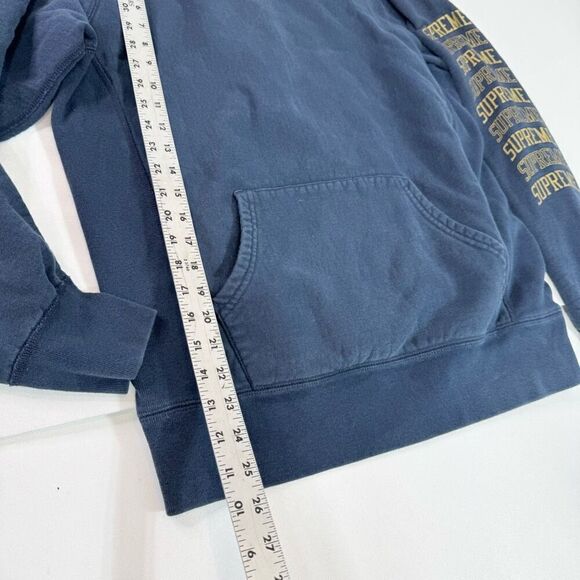 Supreme Arc Hoodie Mens Medium Blue Long-Sleeve Drawstrings Pullover Spellout - Picture 3 of 10